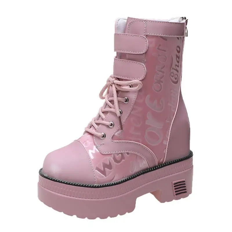 

Middle boot female Autumn winter 2020 new style within height Martin female small thick bottom tide INS motorcycle boots women