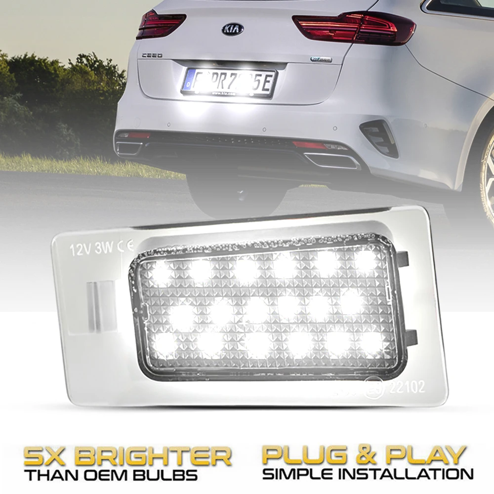 

2x LED License Plate Light Number Lamps For Hyundai Solaris HCR/Elantra MD/Avante Kia Ceed /Cerato/Forte/KX3 925011M400