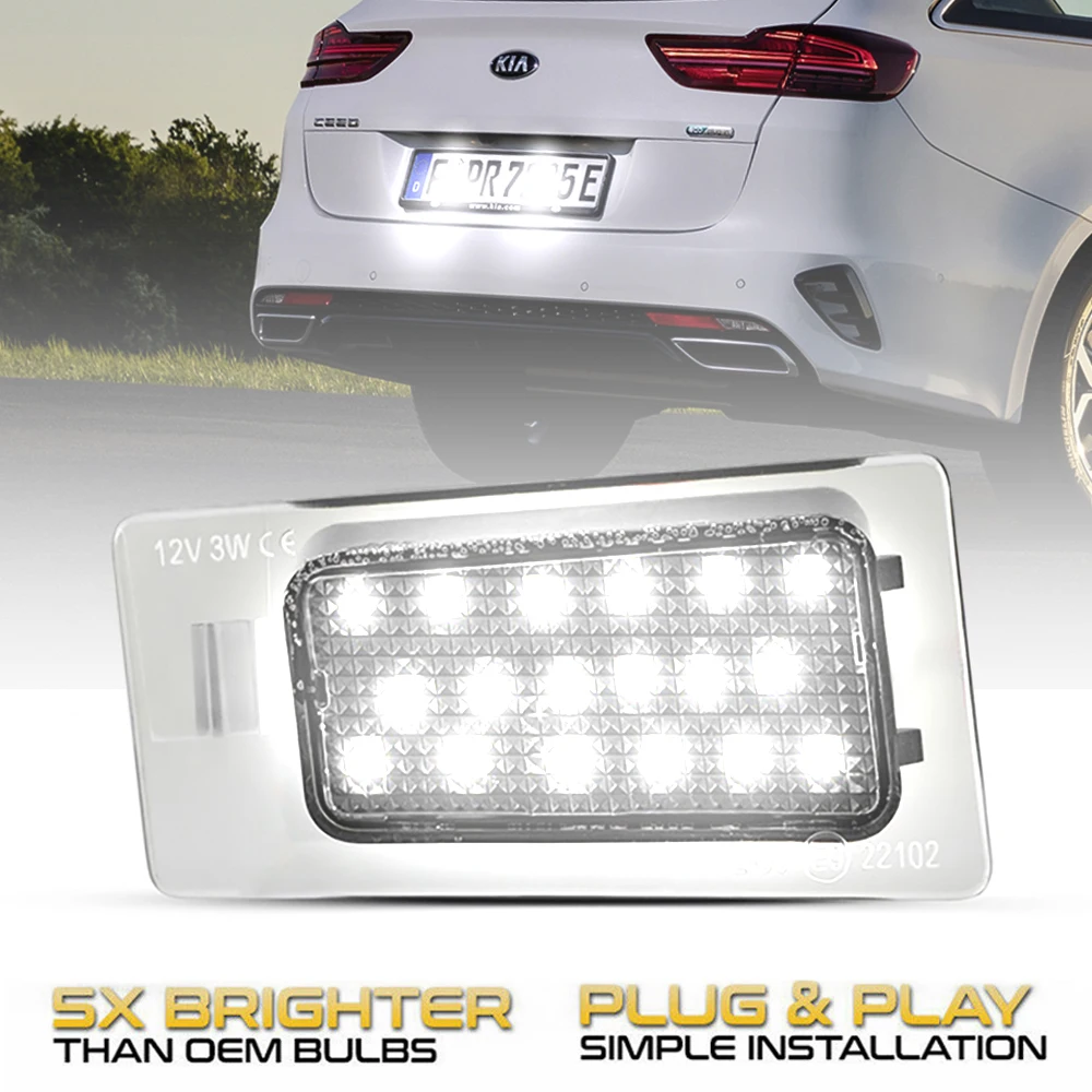 2x светодиодные номерсветильник знаки для Hyundai Solaris HCR/Elantra MD/Avante Kia Ceed /Cerato/Forte/KX3