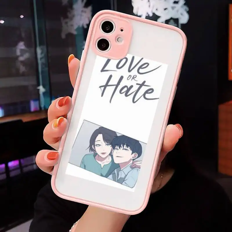 

Love or Hate Boy Phone Cases Matte Transparent For iPhone 12 Mini 11 Pro XR XS Max 7 8 Plus