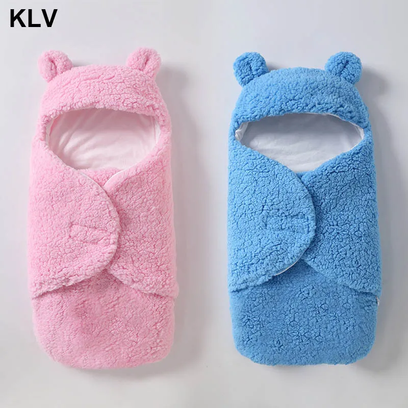 

Autumn Baby Sleeping Bag Envelope For Newborn Baby Winter Swaddle Blanket Wrap Cute Sleeping Bags Solid Baby Bedding