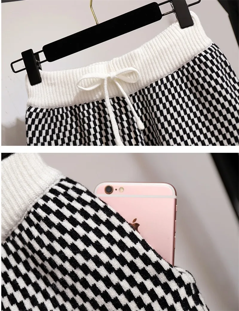 Женский трикотажный наряд новый модный осенний комплект из 2 предметов вязаный