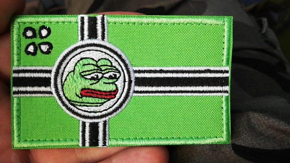 Игандские накладки на костяшки следуют за мной я знаю де вае крюк и петля патч черный мем патч значок