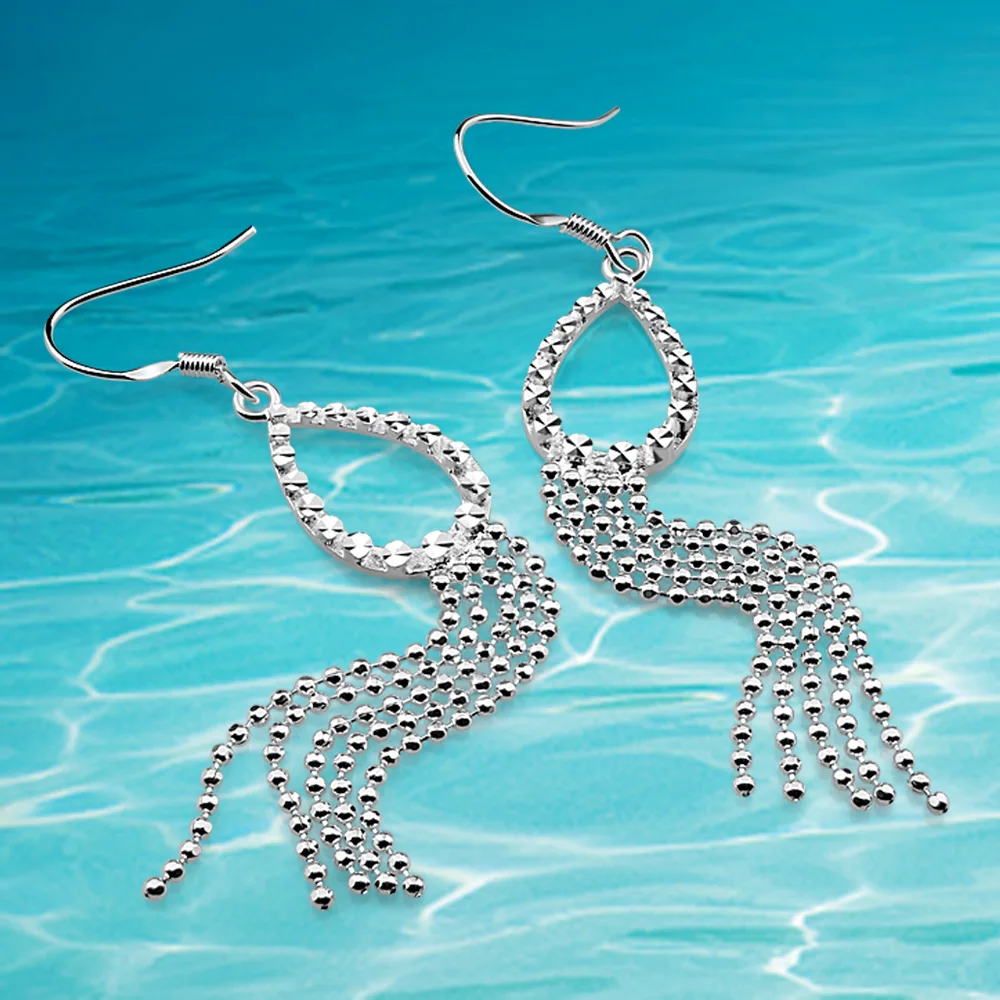 Женские серьги-подвески с кисточками из серебра 925 пробы | Украшения и аксессуары