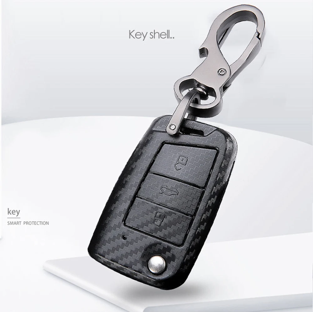 

ABS Double-sided Matte Car Smart Remote Key Cover Case Holder Protect Keychain Keyring for volkswagen Key Ring Key Chain