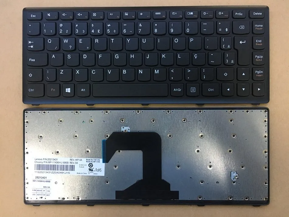 BR бразильская клавиатура для Lenovo Ideapad S300 S400 S400U S400T S405 с черной рамкой Клавиатура