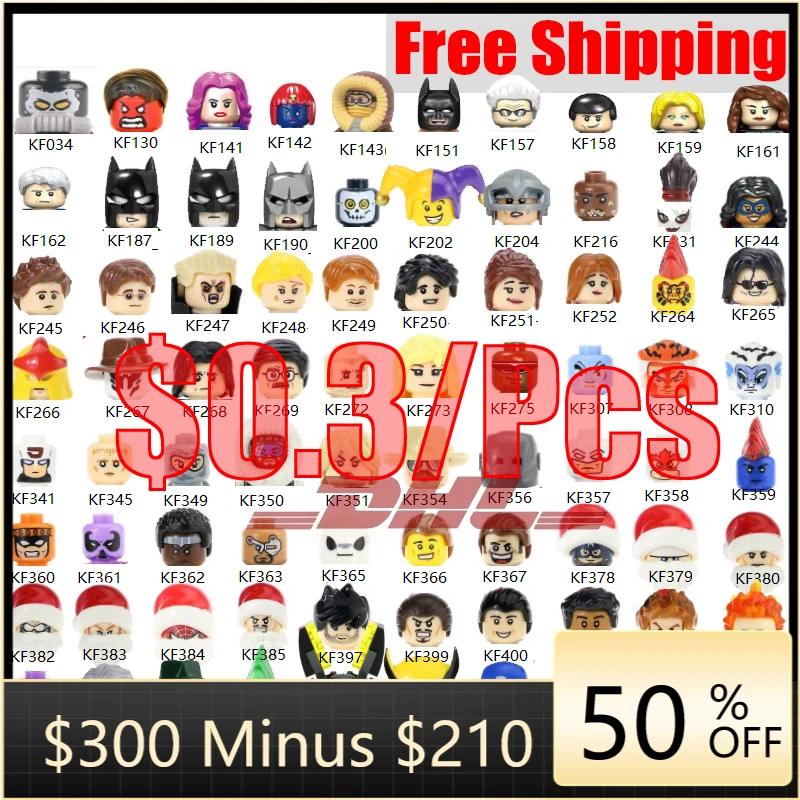 

DHL1000pcs 300usd Free Shipping Movie Series Figure Bricks Educational Kids Toys For Children Action Figures Head Model DIY Gift