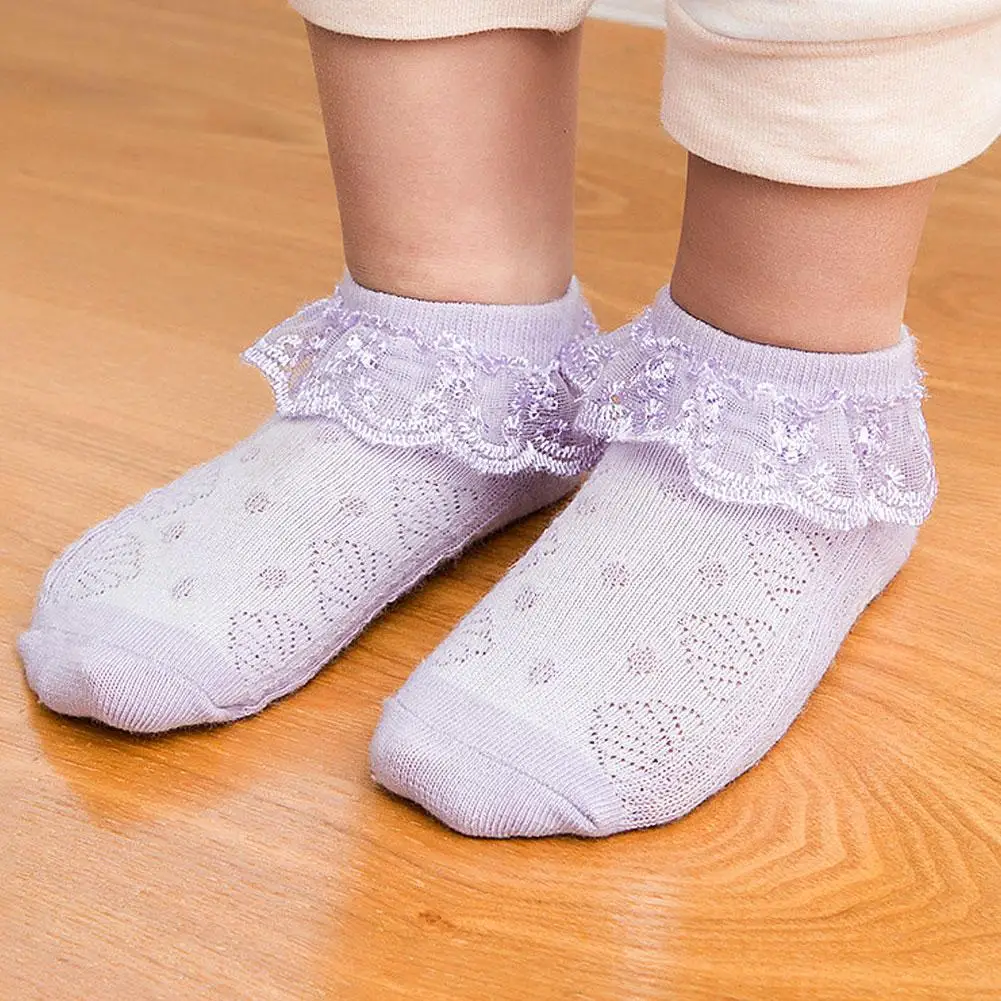 

Милые кружевные хлопковые носки-башмачки для маленьких девочек, карамельные цвета, дышащие хлопковые носки принцессы, хлопковые носки, жен...