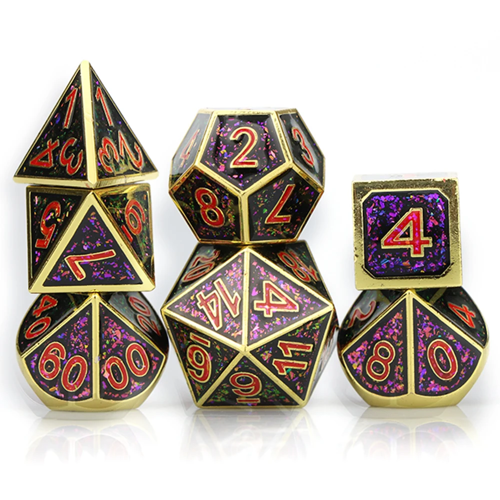 

Metal dnd dice polyhedral dice dnd dice set d&d dices Dragon DND RPG MTG Table Games cool dice with bag D20 D12 D10 D8 D6 D4