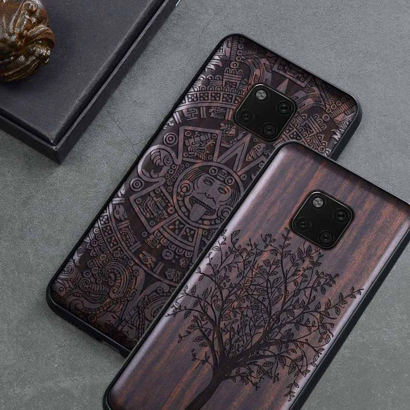 Чехол для телефона Huawei Mate 20 Pro с русским популярным черепом черное дерево|Бамперы|