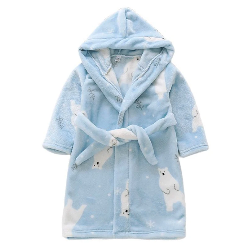 

Girls Boys Pajamas Children Nightgown 2021 New Winter Autumn Kids Clothes Soft Flannel Fleece 2-8y Cute Baby Bathrobe Homewear