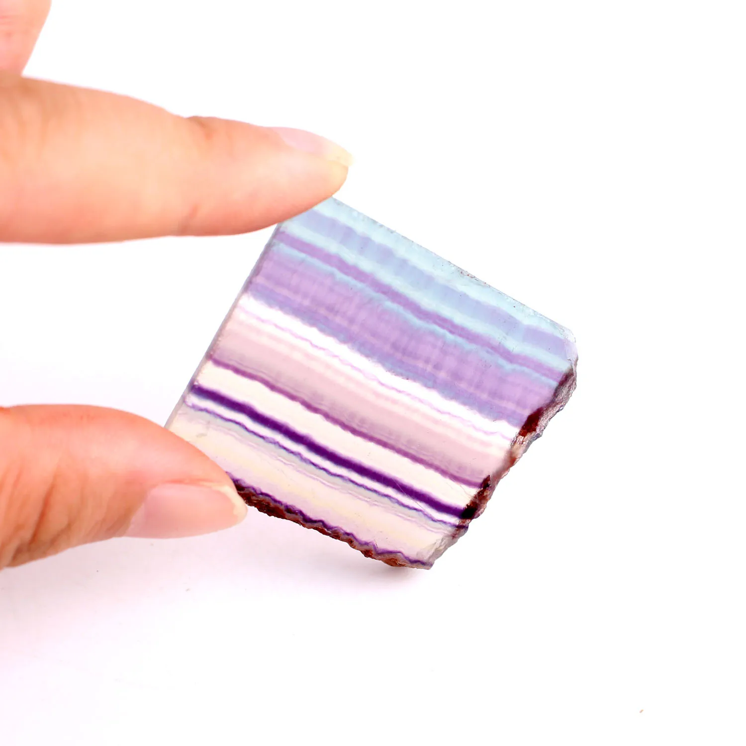 

1PC Natural Small Rainbow Fluorite Slice Mineral Specimen Polished Colorful Stone Green Purple Reiki Healing Gift Home Decor