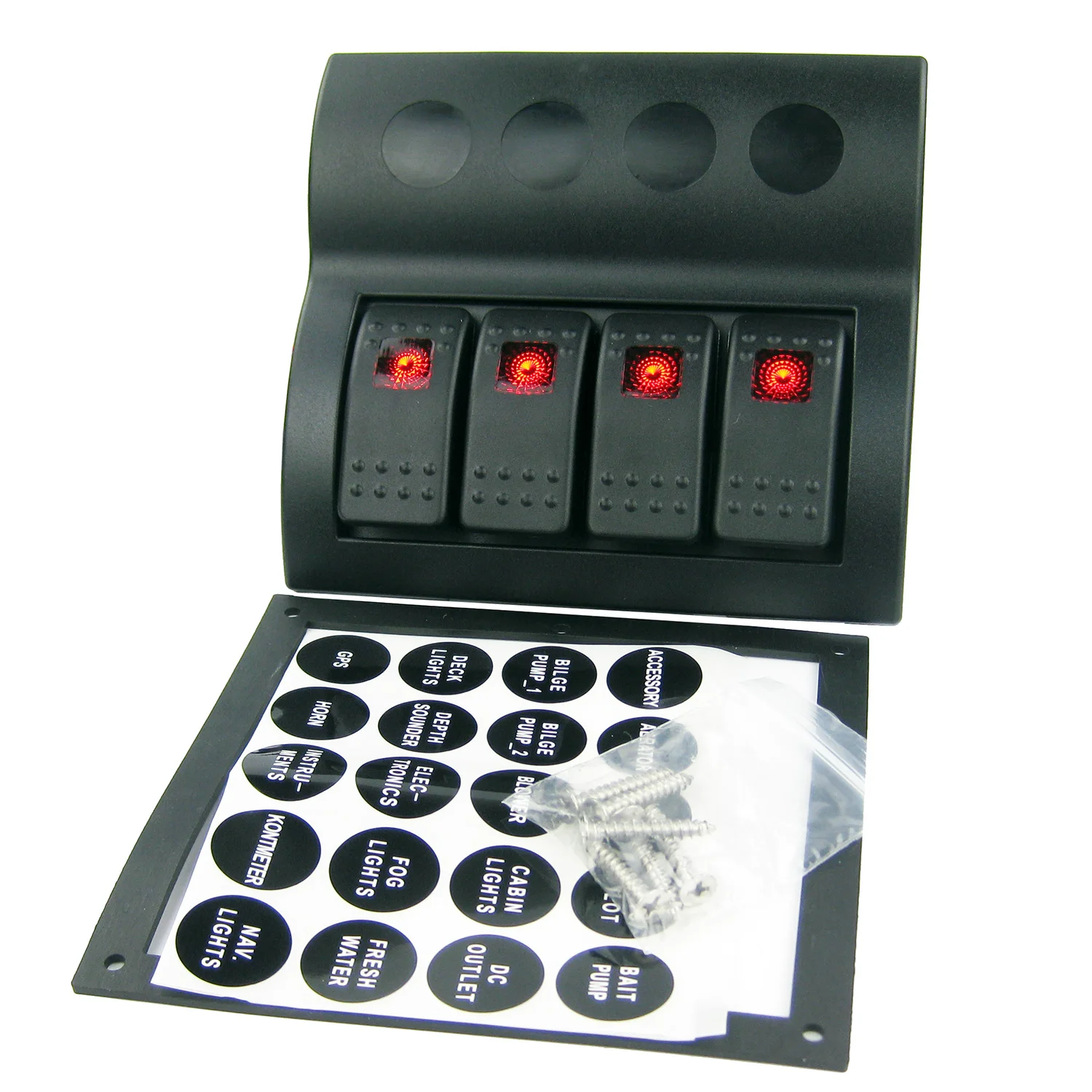 4 банды светодиодный кулисный переключатель панель морской лодки автомобиля RV