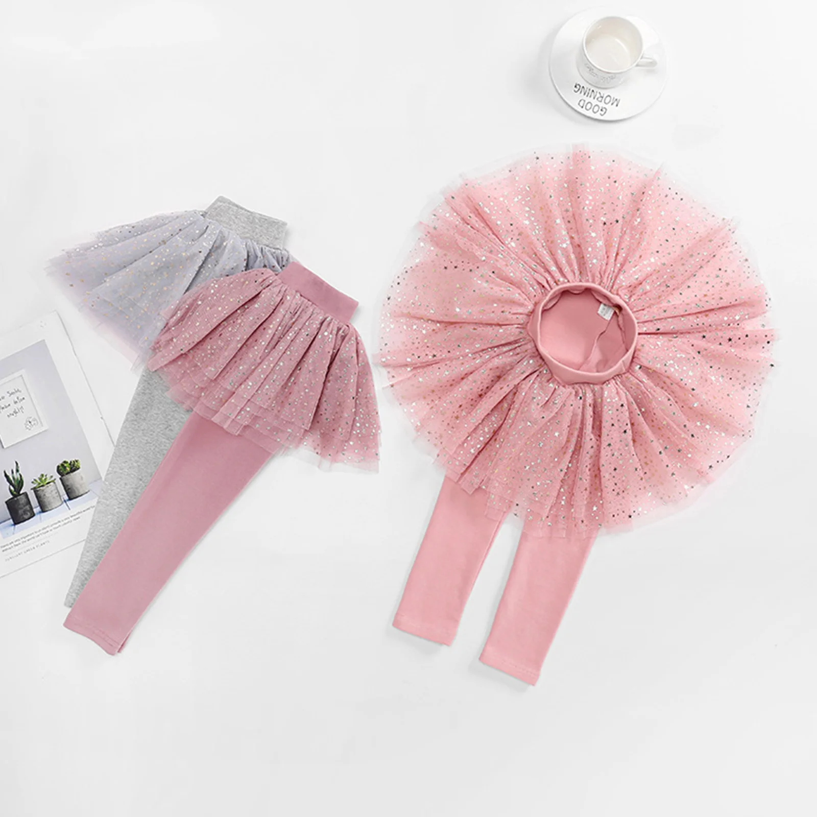 

Baby Kids Girls Fashion Glittering Mesh Leggings Pants New Autumn Winter Skirts Pants Children's Casual Cotton Pants Leggings