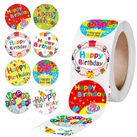 500pcs 1 5 inch colorful happy birthday sticker 8 designs adorable letter for kids adults gift box package decorative sticker