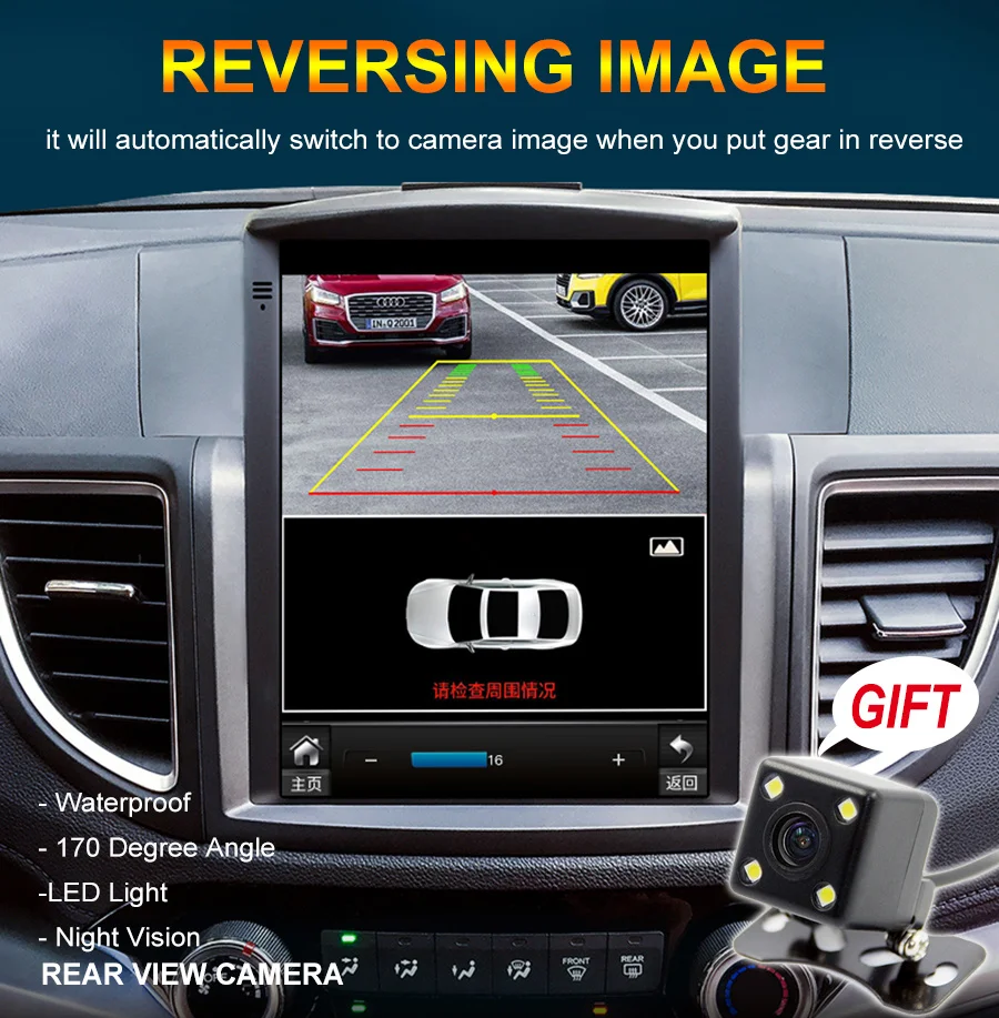 Автомобильная стерео-система на Android 11 в стиле Tesla для Honda CRV 2012 - 2016 CR-V