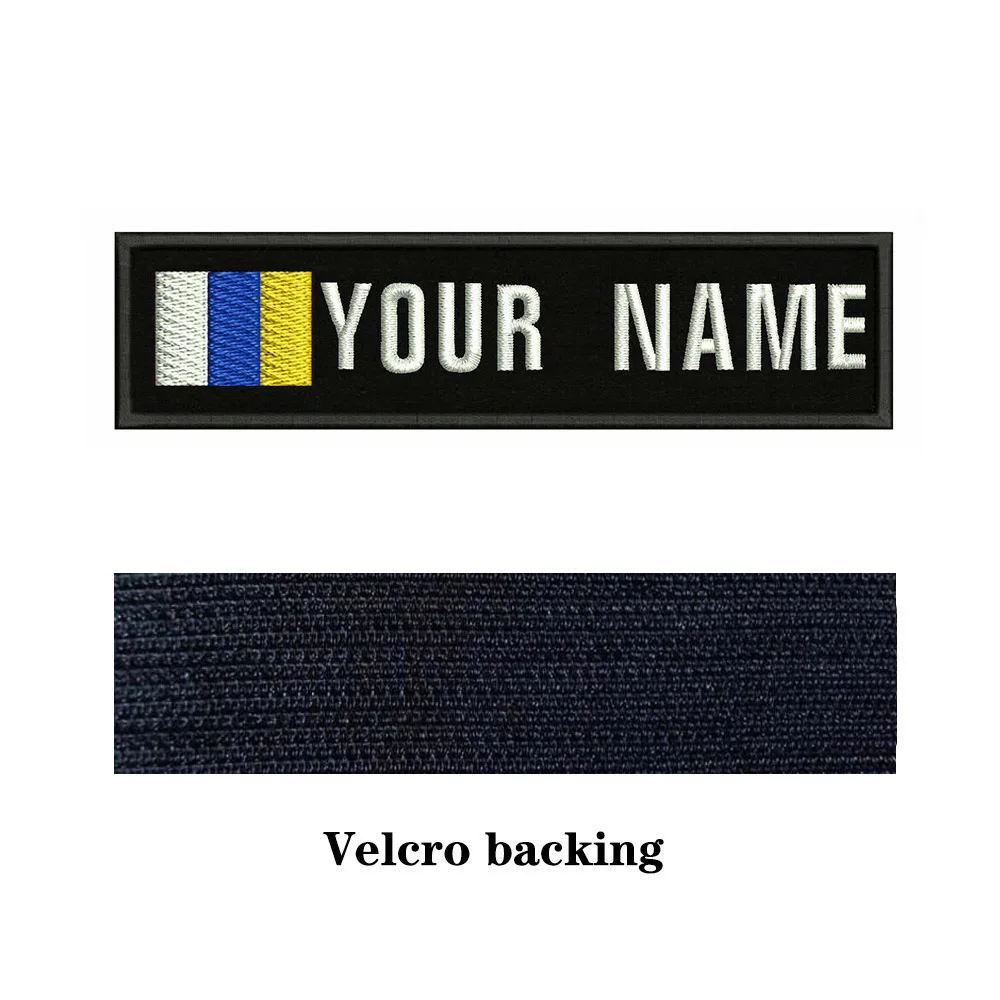 Флаг Канарских островов 10 х2 5 см вышивка с именем под заказ значок в полоску