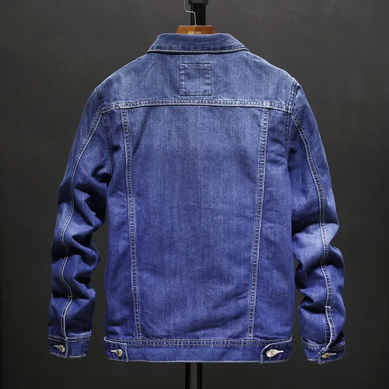 Куртка для мужчин Сезон весна осень Синие джинсовые куртки джинсы модные