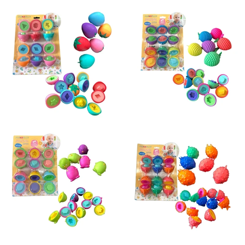 

K92D Fun Egg Matching Toy Toddler STEM Easter Eggs Toys Shape Recognition for Kids educational Color Sorting Montessori Toys