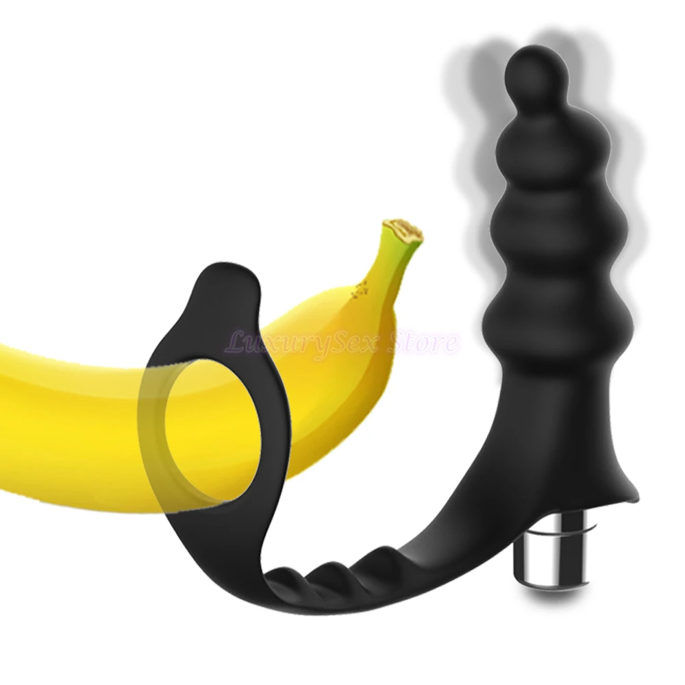 Анальная пробка кольцо для пениса вибратор мужчин массажер простаты анальные