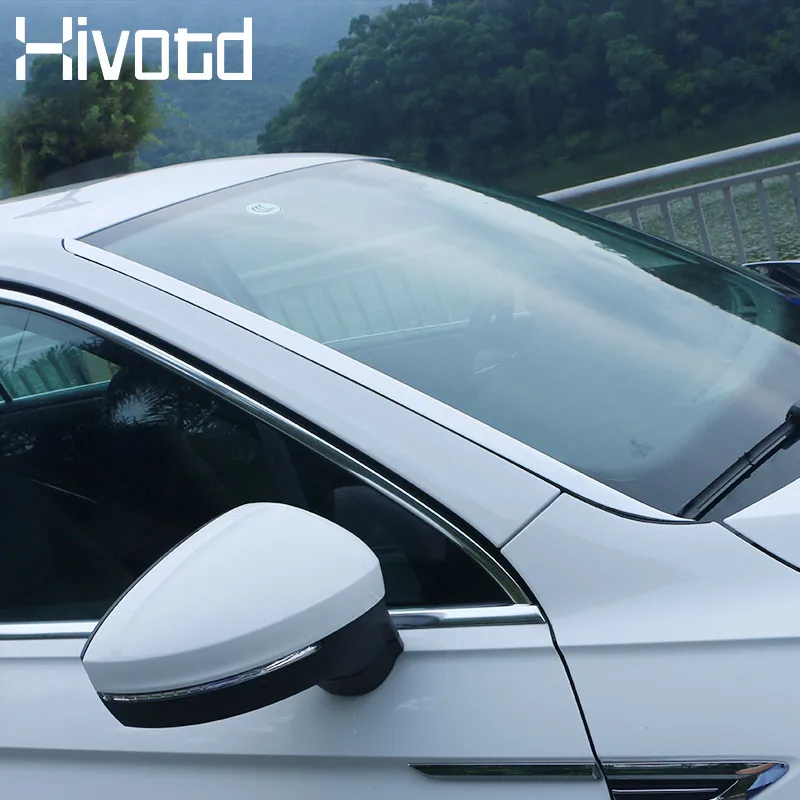Hivotd для VW Tiguan MK2/L автомобильный Стайлинг из нержавеющей стали, для переднего окна, бокового края, защитная планка, хромированная крышка, аксессуары