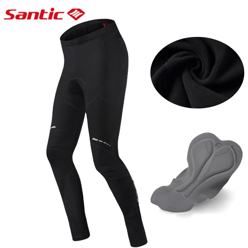 

Зимние велосипедные штаны Santic, теплые флисовые длинные штаны для горного и шоссейного велосипеда, уличные спортивные 4D штаны с подкладкой, ...