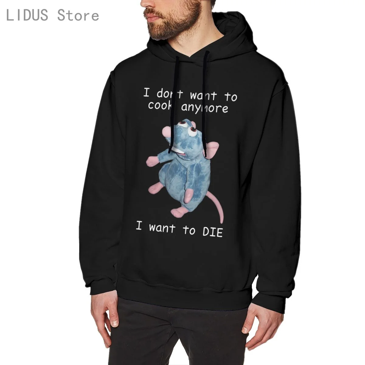 

I Dont Want To Cook Anymore I Dont Want To Die Cute Mouse Hoodie Sweatshirts Fashion Harajuku Creativity Streetwear Hoodies