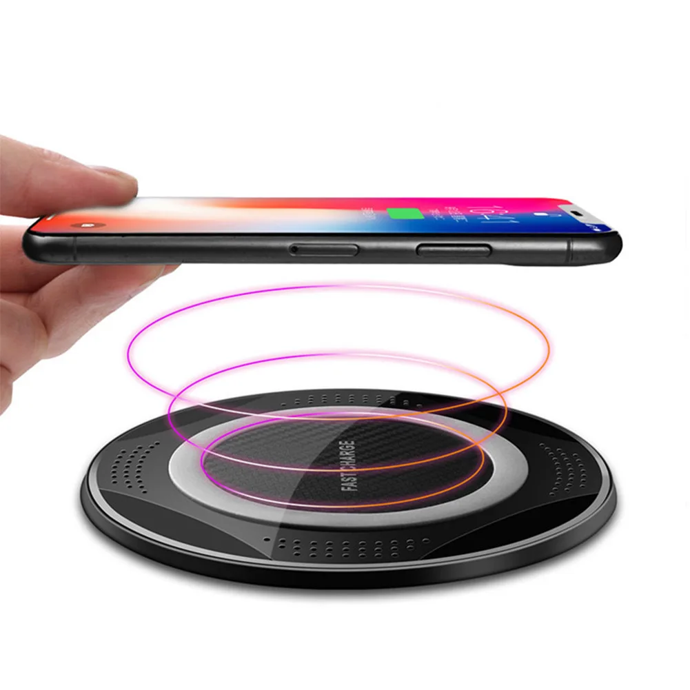 10 Вт круглое Быстрое беспроводное зарядное устройство для iPhone 11 Pro Max X XS XR Ультра