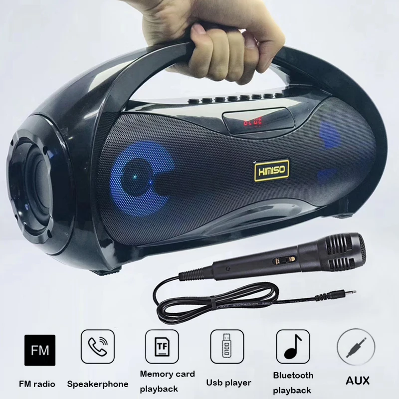 Мощная Bluetooth-колонка с микрофоном беспроводная Портативная колонка для