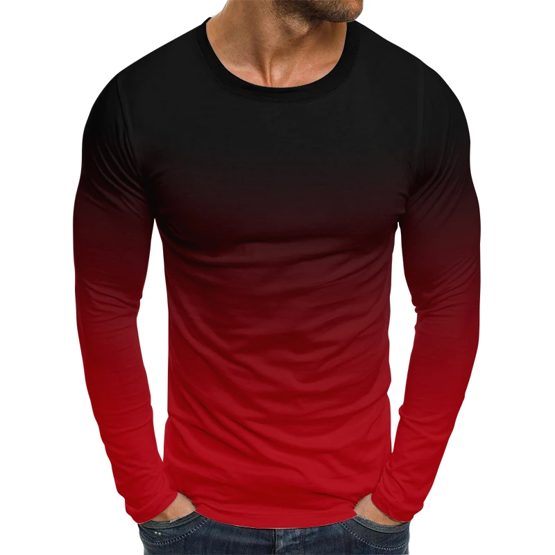 

Men's Gradient Style Long Sleeve T-shirt