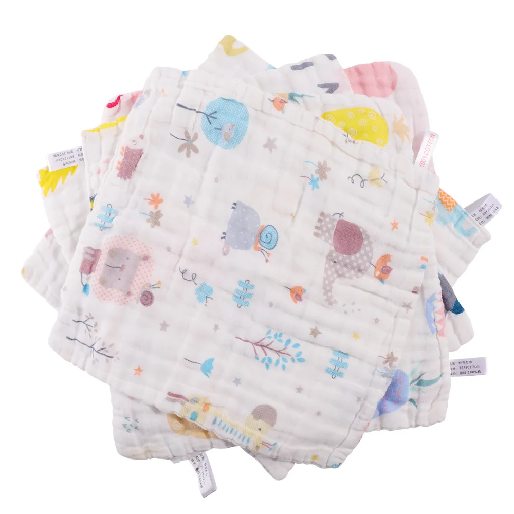 5 шт. хлопковое мягкое полотенце с шестью слоями универсальный платок для детской