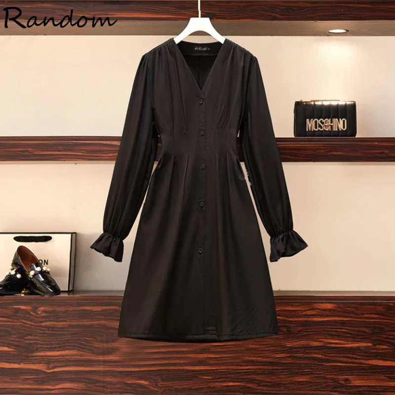 Женское однобортное мини-платье размера плюс винтажные черно-белые платья