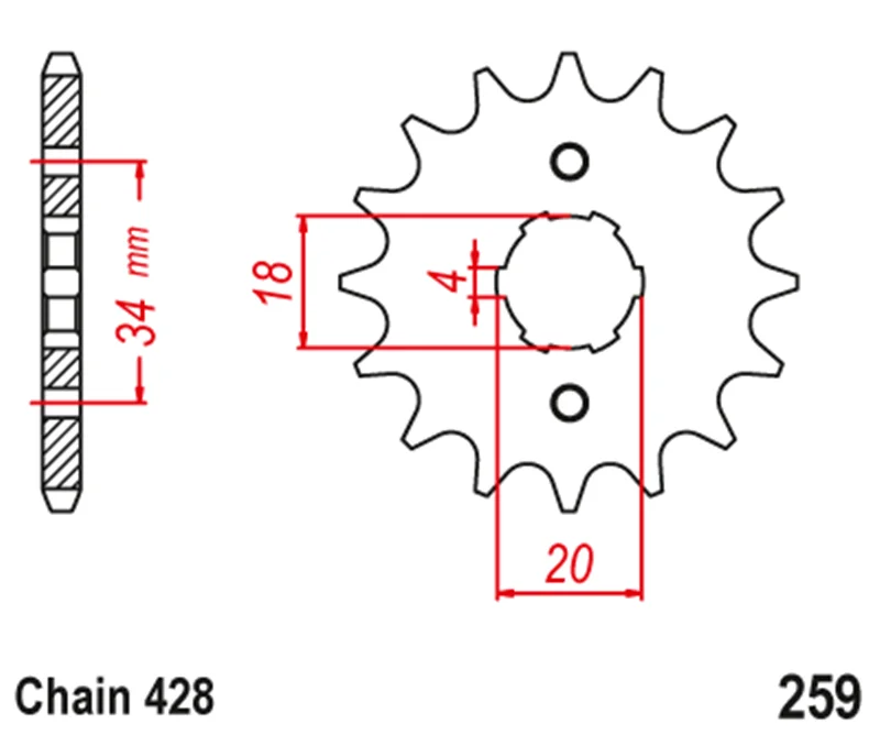 

428 14T 15T Motorcycle Front Sprocket For Daelim 100 Altino VC125 VJ125 VJF125 VL125 VS125 VT125 Thumpstar X-Sport Kymco 150 STR