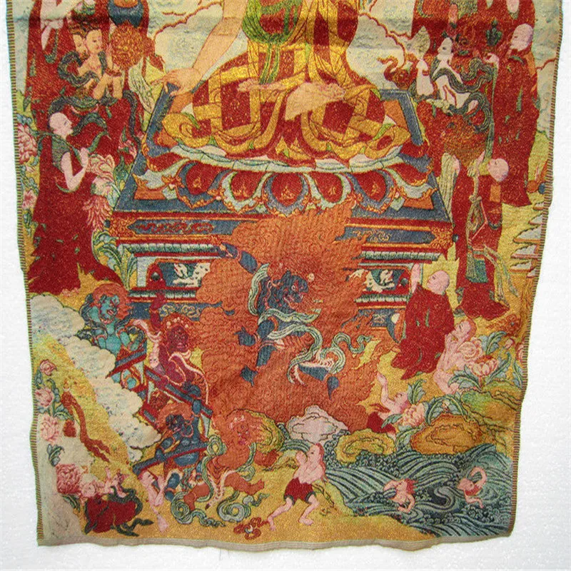 

Old Decorate Tibet Tibetan Silk Inwrought Maitreya Buddha Thangka