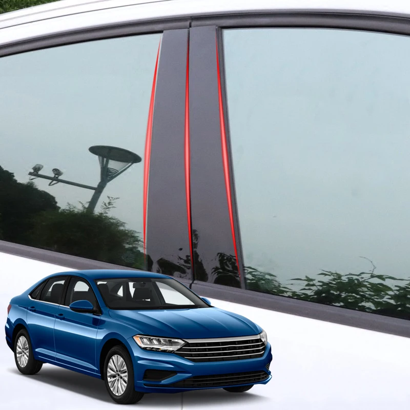 Для Volkswagen Jetta A7 MK7 2019 2020 седан ПВХ автомобильный оконный столб отделка стикер
