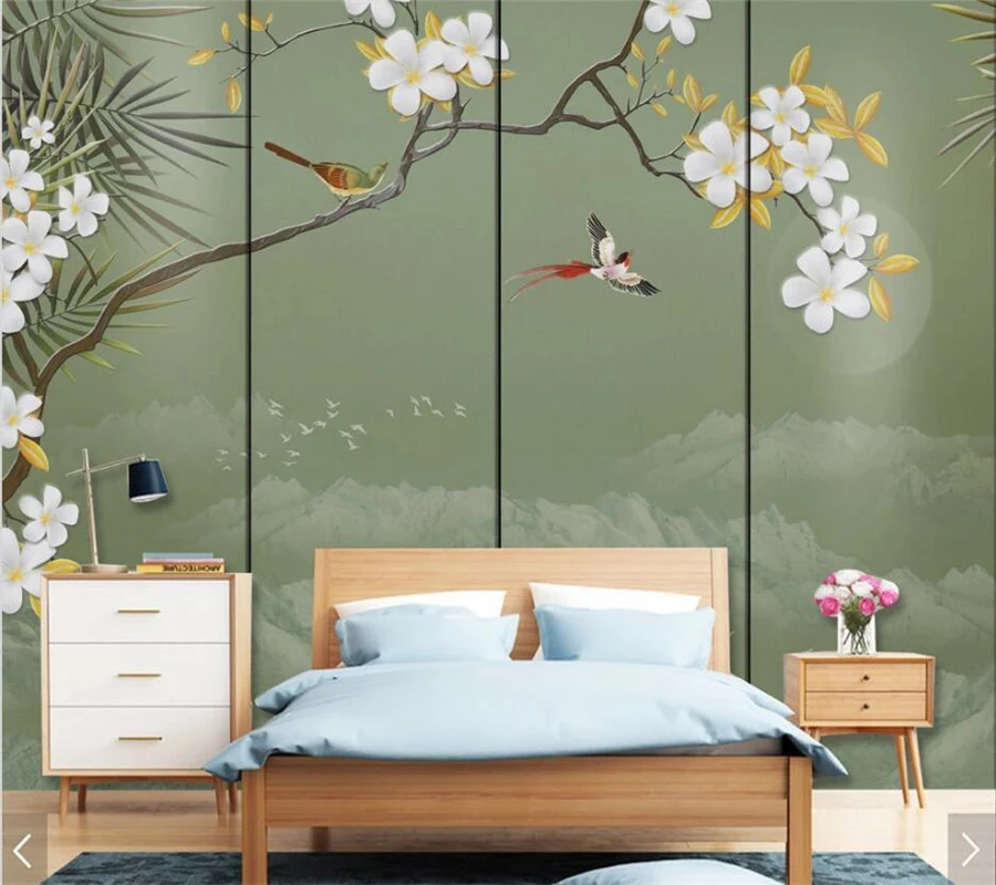 Большой Настенный художник wellyu на заказ с новыми китайскими тиснеными цветами и
