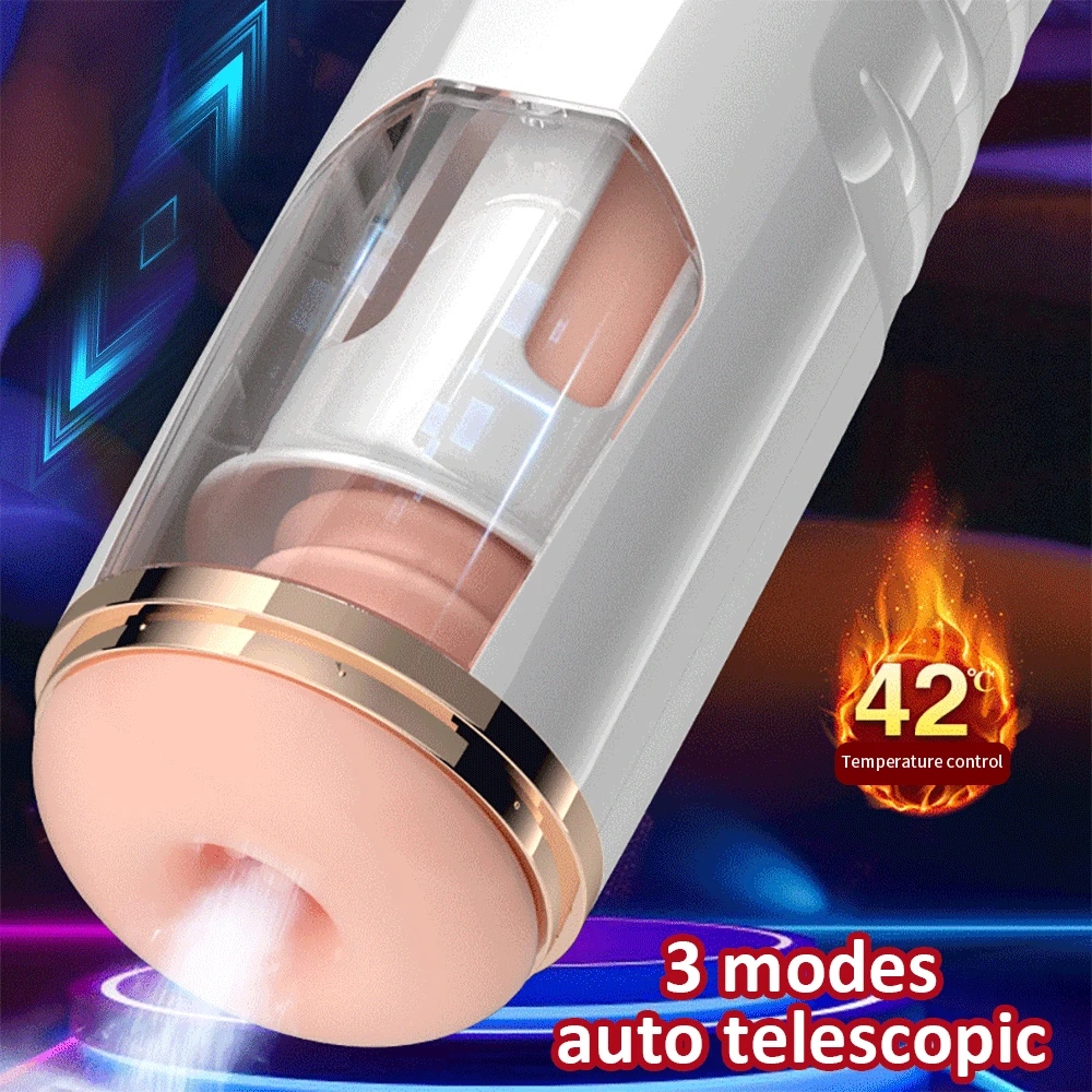 Intelligent Automatic Heating and Telescopic Real Vaginal Pussy Live Voice Recording Male Masturbators Oral Sex Toys For Men