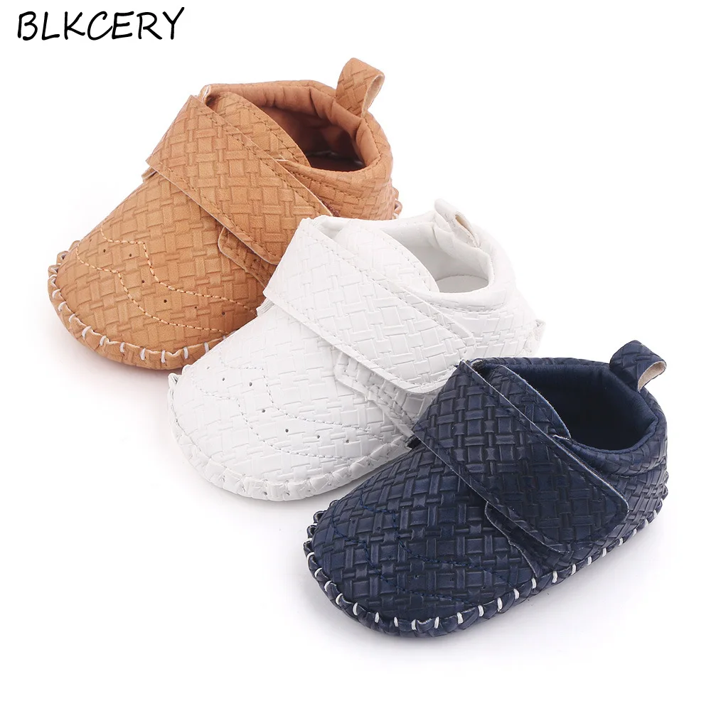 

Brand Infant Baby Boy Crib Shoes Soft Rubber Sole Tenis Newborn Bootie Footwear Toddler PU Moccasin Sneakersy for 1 Year Gifts