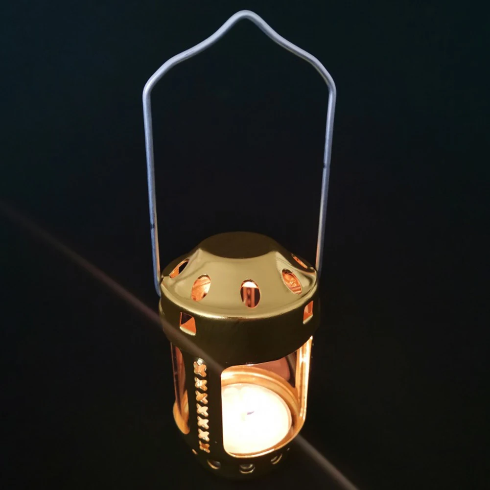 Portable Aluminum Alloy Candle Lantern Brass Hanging Candlestick Tea Light Lamp for Outdoor Night Fishing Camping Accessories | Спорт и