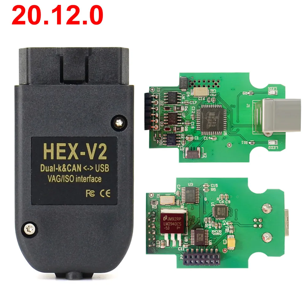Горячая Распродажа VAG COM 20.4.2 VAGCOM 20.12.0 HEX V2 шестигранный кабель для VW AUDI Skoda Seat ATMEGA162 +
