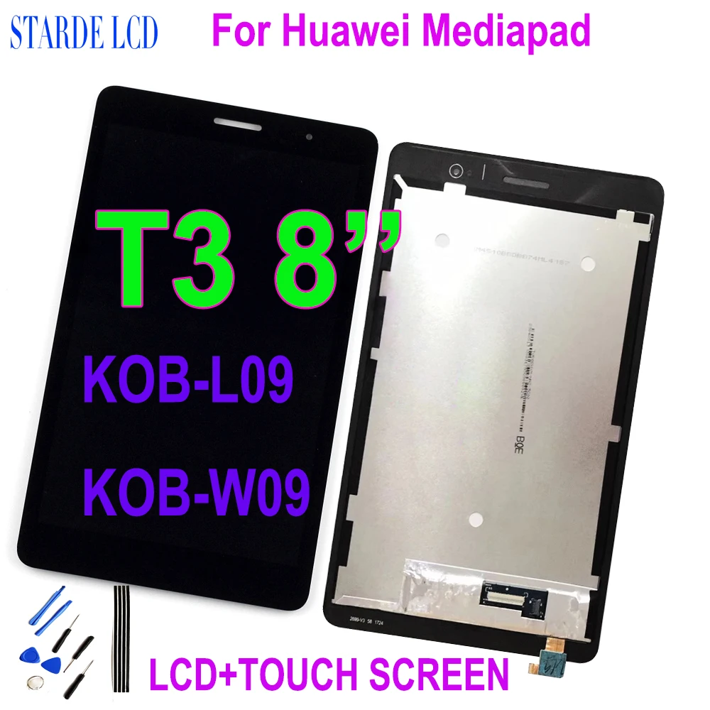 8.0" 100% Tested For Huawei MediaPad T3 8.0 KOB-L09 KOB-W09 LCD Display Touch Screen Digitizer Assembly T3 8.0 LCD