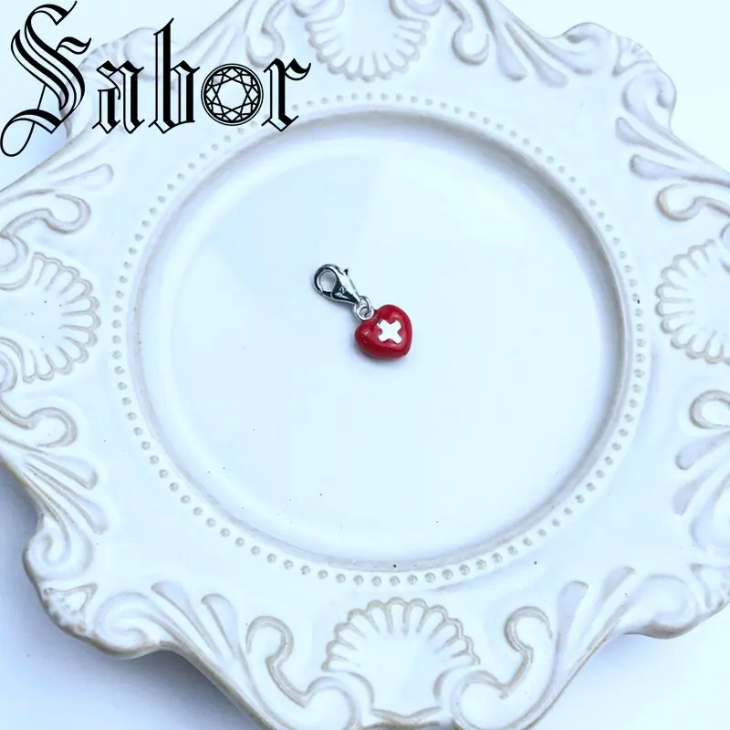 Очаровательная подвеска с красным крестом в форме сердца модные ювелирные