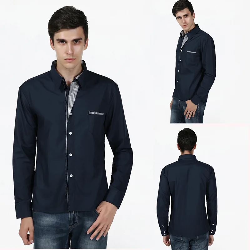 2021 Fashion Classic Style Men's Solid Shirts Long Sleeve Men's Casual Shirts Comfortable Breathable Men's Office-wear Clothing