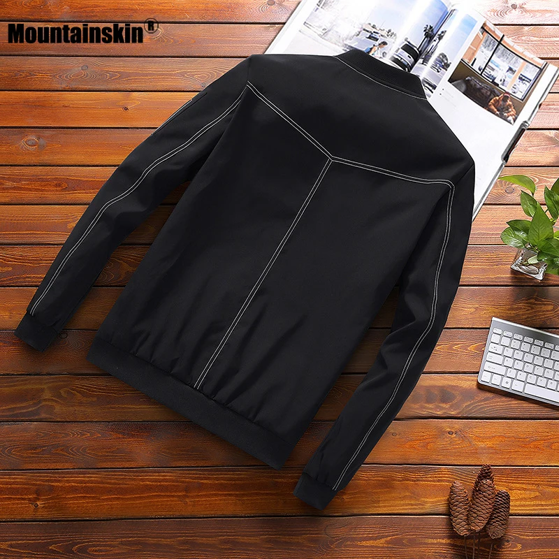 

Mountainskin 2020 Mens Autumn Spring Jackets Fashion Baseball Collar Casual Coats Solid Color Slim Fits 8XL Brand Clothing SA754