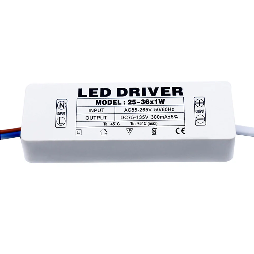 

LED Driver 300mA 250mA 1W 3W 5W 10W 15W 18W 20W 25W 30W 36W LED Power Supply Unit AC85-265V Lighting Transformers For LED Lights