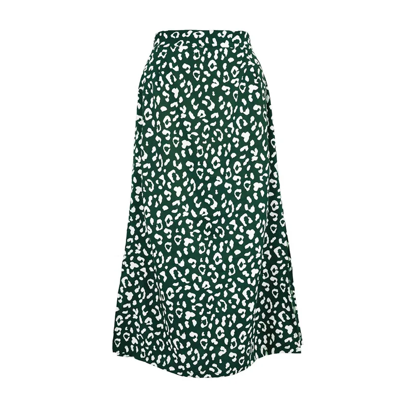 

New 2020 mujer faldas woman skirts womens saias mulher femme jupes fashion printing Chiffon High waist zipper Split Long skirt