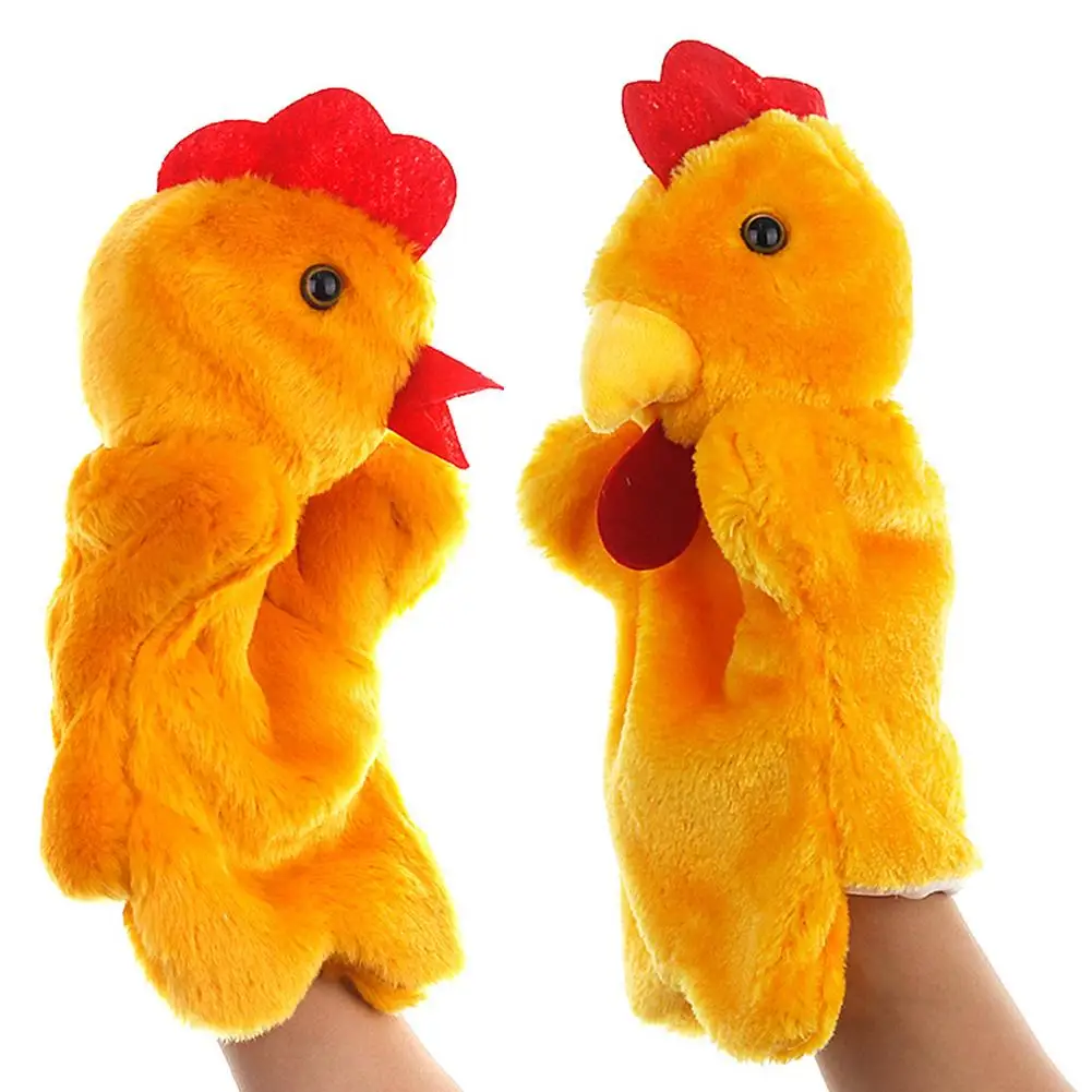Cute Rooster Hen Animal Doll Kids Glove Hand Puppets Soft Pl