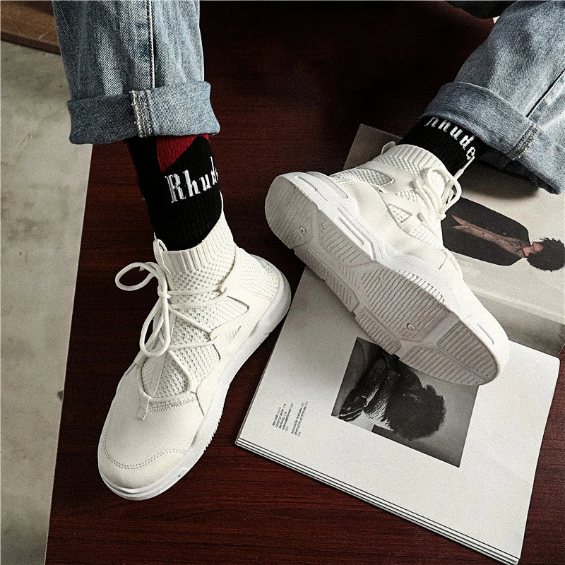 Модные повседневные мужские носки с высоким берцем прогулочная обувь Мужская