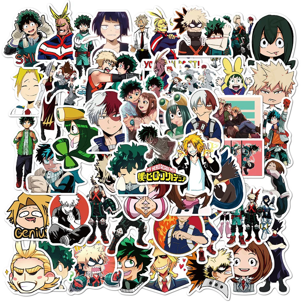 

10/50pcs/Pack My Hero Academia Stickers Laptop Skateboard Izuku Midoriya Might Boku No Hero Academia Anime Character Sticker