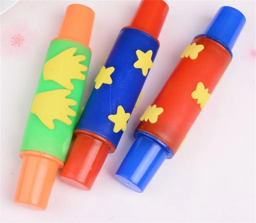 Hot Sale Plasticine model rolling pin ntelligent plasticine clay mold tool 18cm Flowers Decoration Roller Brush seal Kids Toys | Игрушки и